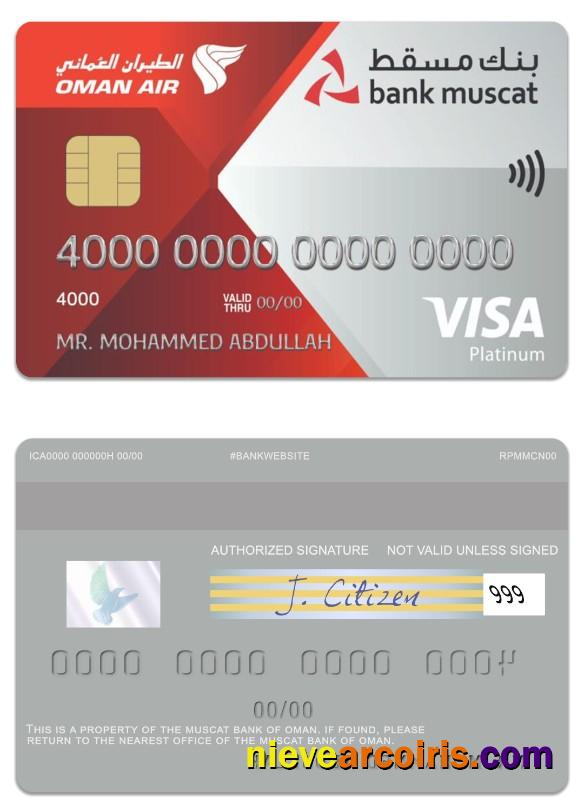 Oman Muscat Bank visa platinum credit card